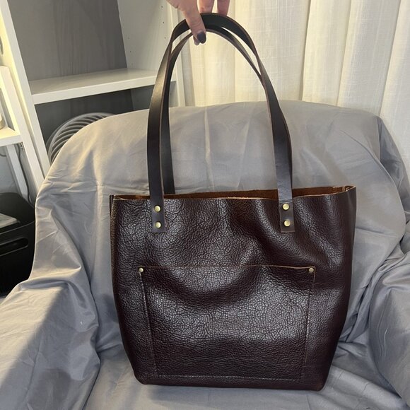 Portland Leather, Cold Brew Tote Bag NWT, with Alpine Bag, Dopp Keychain, Scarf - Picture 3 of 14